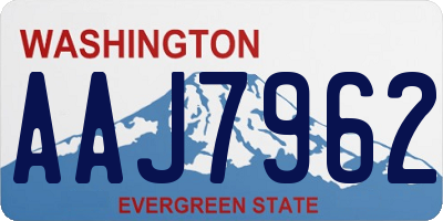 WA license plate AAJ7962