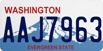 WA license plate AAJ7963