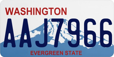 WA license plate AAJ7966