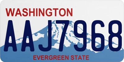 WA license plate AAJ7968