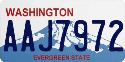 WA license plate AAJ7972