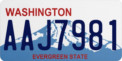 WA license plate AAJ7981