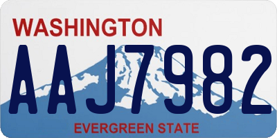 WA license plate AAJ7982