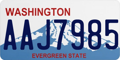 WA license plate AAJ7985