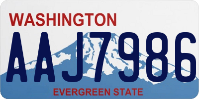 WA license plate AAJ7986