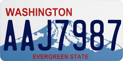 WA license plate AAJ7987