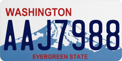 WA license plate AAJ7988