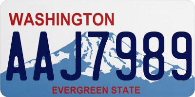 WA license plate AAJ7989