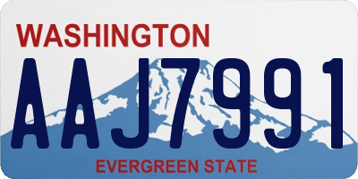 WA license plate AAJ7991