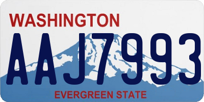 WA license plate AAJ7993