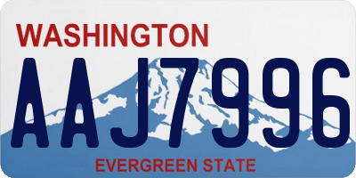 WA license plate AAJ7996