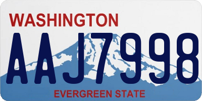 WA license plate AAJ7998