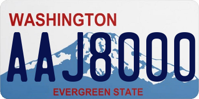 WA license plate AAJ8000