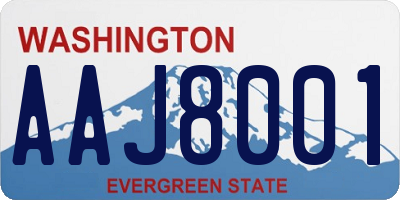 WA license plate AAJ8001