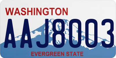 WA license plate AAJ8003