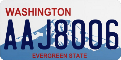 WA license plate AAJ8006