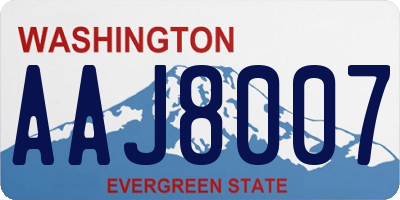 WA license plate AAJ8007