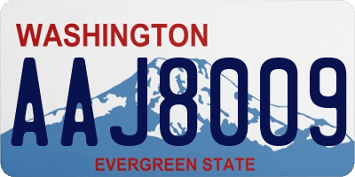 WA license plate AAJ8009