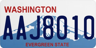 WA license plate AAJ8010