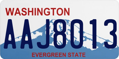 WA license plate AAJ8013