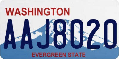 WA license plate AAJ8020