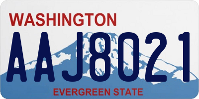 WA license plate AAJ8021