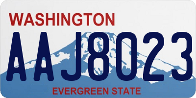 WA license plate AAJ8023