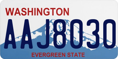 WA license plate AAJ8030