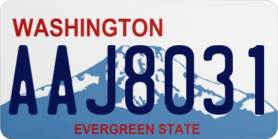 WA license plate AAJ8031