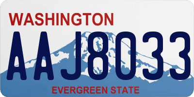 WA license plate AAJ8033