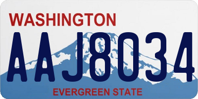 WA license plate AAJ8034