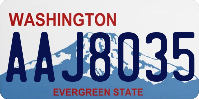 WA license plate AAJ8035