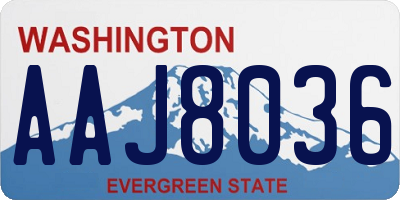 WA license plate AAJ8036