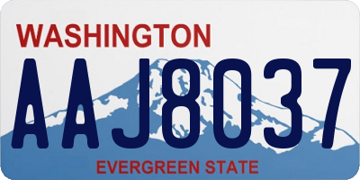 WA license plate AAJ8037