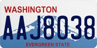 WA license plate AAJ8038