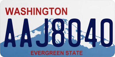 WA license plate AAJ8040