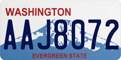 WA license plate AAJ8072