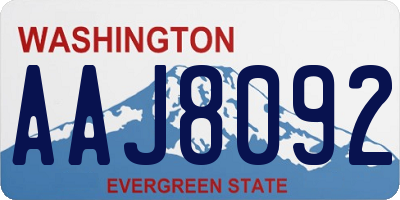 WA license plate AAJ8092