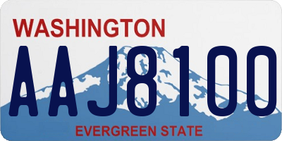 WA license plate AAJ8100