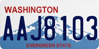 WA license plate AAJ8103