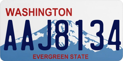 WA license plate AAJ8134