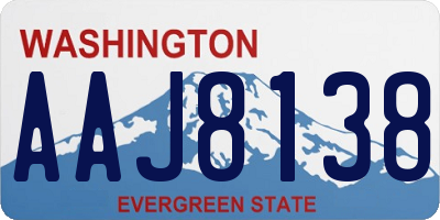 WA license plate AAJ8138