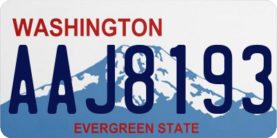 WA license plate AAJ8193