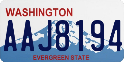 WA license plate AAJ8194