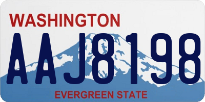 WA license plate AAJ8198