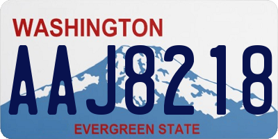 WA license plate AAJ8218