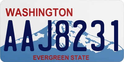 WA license plate AAJ8231