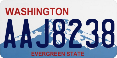 WA license plate AAJ8238