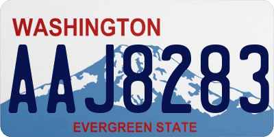 WA license plate AAJ8283