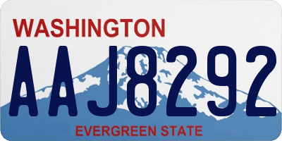 WA license plate AAJ8292